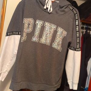 Victoria's secret pink hoodie with sequin